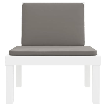 Set Salotto da Giardino 3 pz con Cuscini Bianco in PP | homemem39