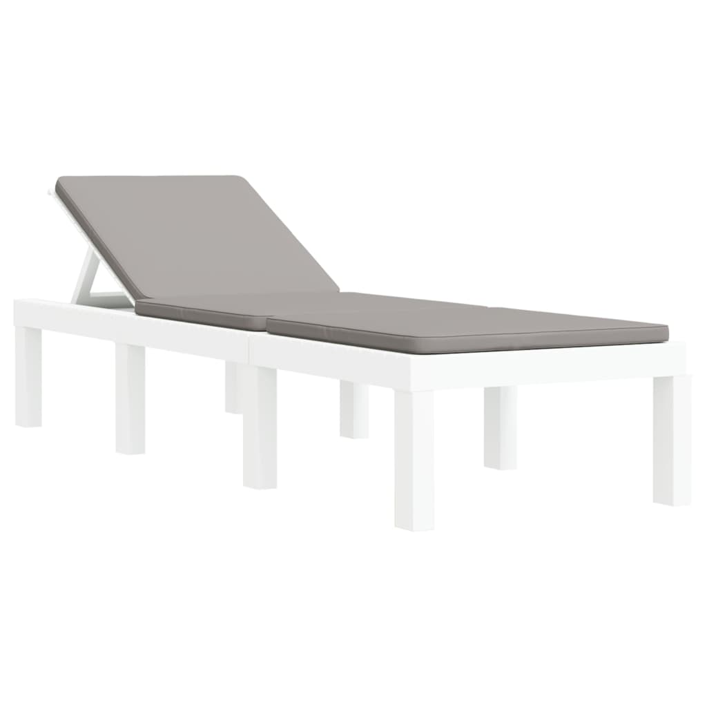 Set Salotto da Giardino 3 pz con Cuscini Bianco in PP | homemem39