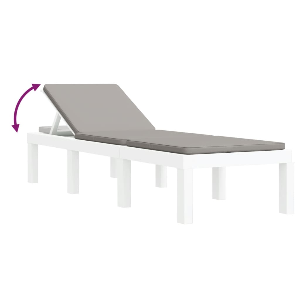 Set Salotto da Giardino 3 pz con Cuscini Bianco in PP | homemem39