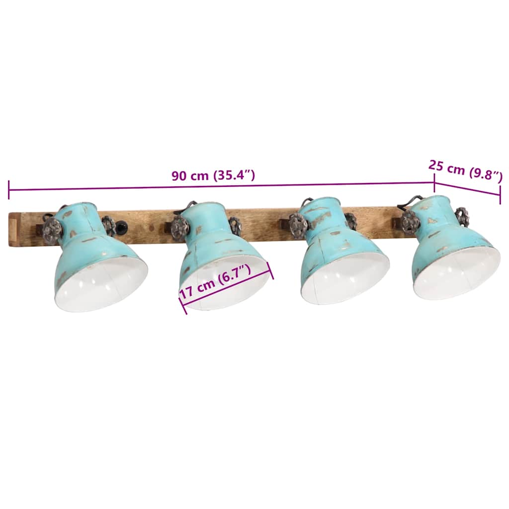 Lampada a Parete 25 W Blu Anticato 90x25 cm E27 | homemem39