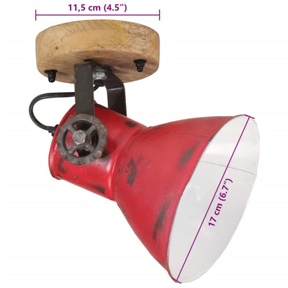 Lampada a Parete 25 W Rosso Anticato 11,5x11,5x25 cm E27