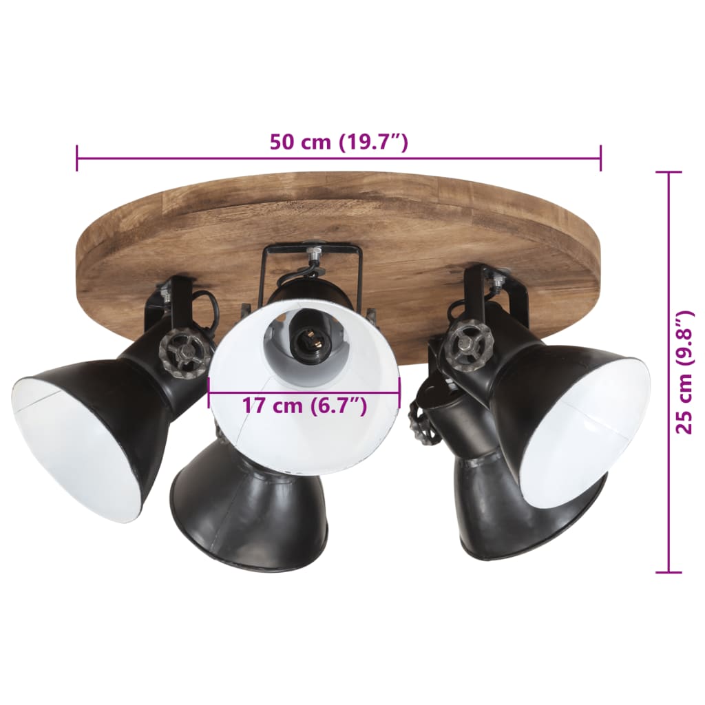 Lampada da Soffitto 25 W Nera 50x50x25 cm E27 | homemem39
