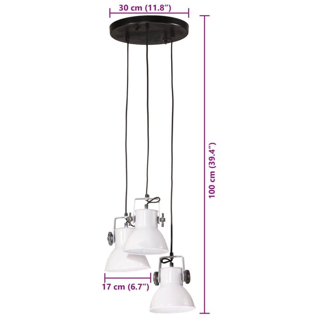 Lampada Pensile 25 W Bianca 30x30x100 cm E27 - homemem39