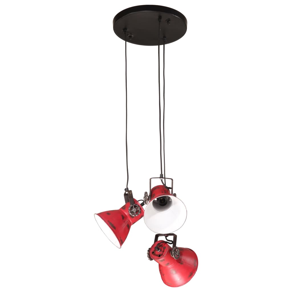 Lampada Pensile 25 W Rosso Anticato 30x30x100 cm E27 - homemem39