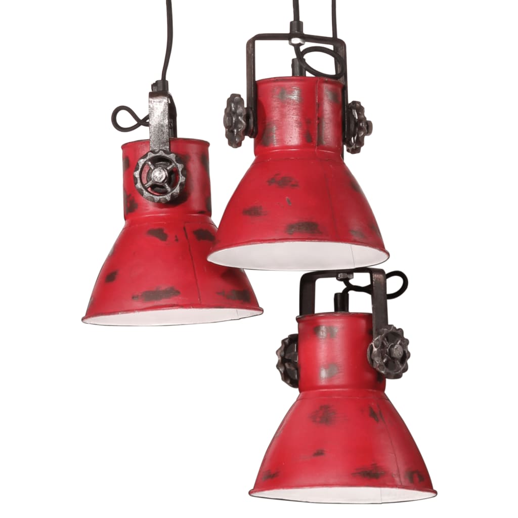 Lampada Pensile 25 W Rosso Anticato 30x30x100 cm E27 - homemem39