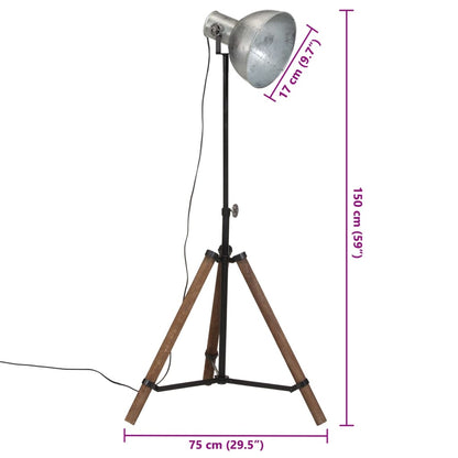 Lampada da Terra 25 W Argento Vintage 75x75x90-150 cm E27 - homemem39