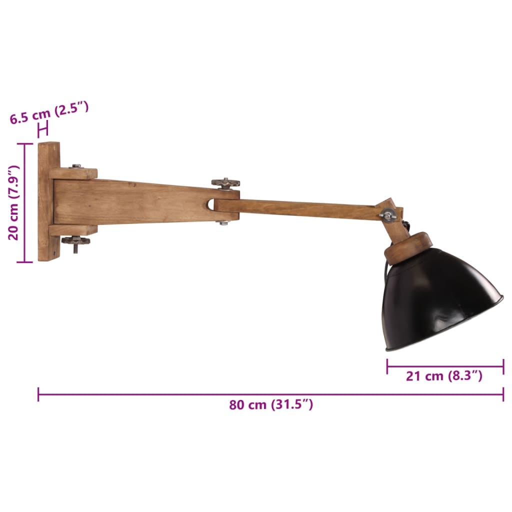 Lampada a Parete 25 W Nera E27 | homemem39