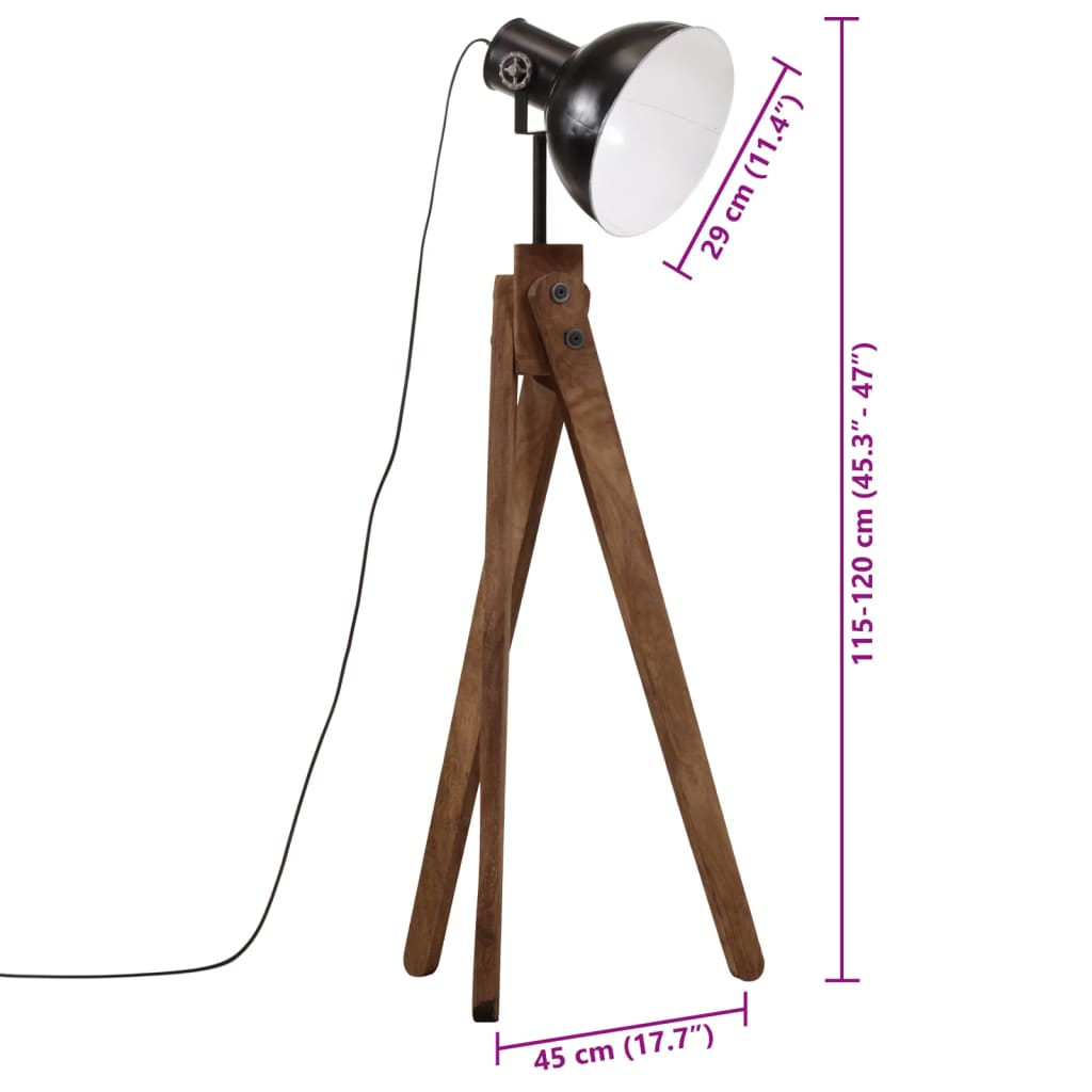 Lampada da Terra 25 W Nera 45x45x120 cm E27