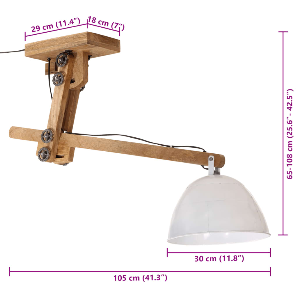 Lampada da Soffitto 25 W Bianca 105x30x65-108cm E27 - homemem39