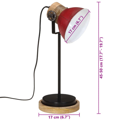 Lampada da Scrivania 25 W Rosso Anticato 17x17x50 cm E27 - homemem39