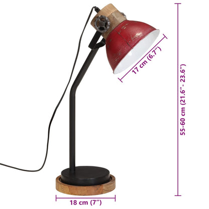 Lampada da Scrivania 25 W Rosso Anticato 18x18x60 cm E27 - homemem39