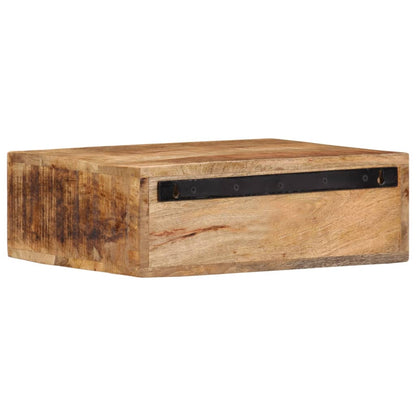 Comodino a Parete 40x30x13,5 cm in Legno Massello di Mango