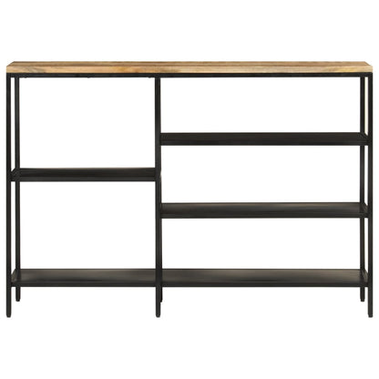Tavolo Consolle 110x30x75cm Legno Massello Mango Grezzo e Ferro - homemem39