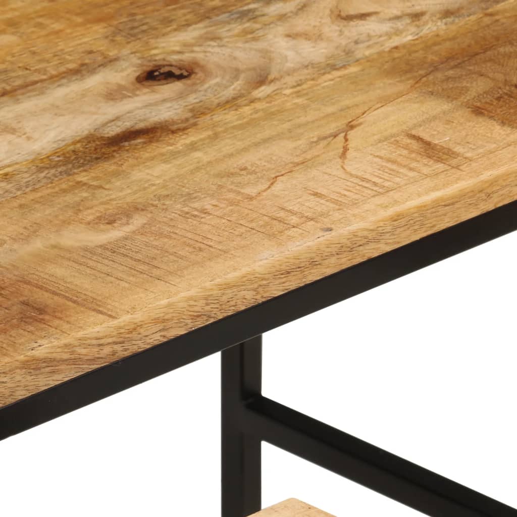 Tavolini a Incastro 3 pz Legno Massello di Mango Grezzo e Ferro | homemem39