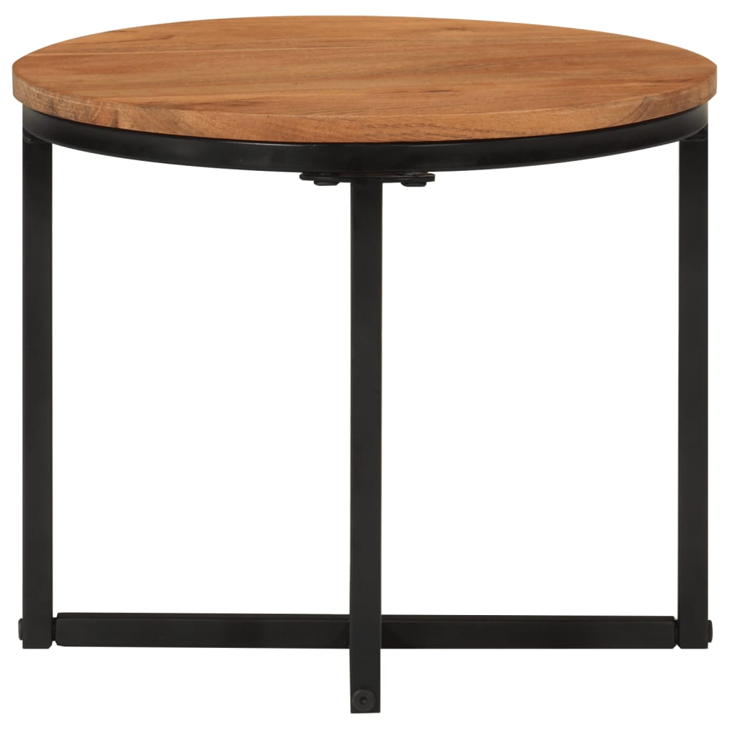 Tavolino Salotto 35x35x30cm in Legno Massello di Acacia e Ferro | homemem39