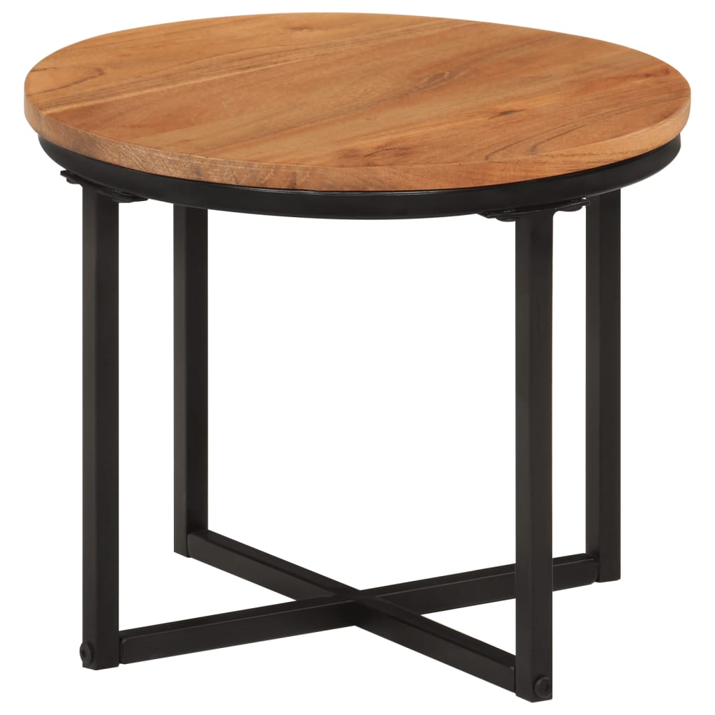 Tavolino Salotto 35x35x30cm in Legno Massello di Acacia e Ferro | homemem39