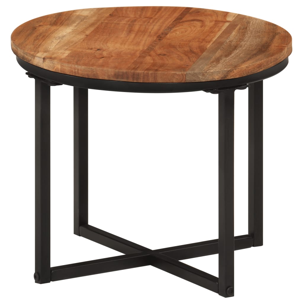 Tavolino Salotto 35x35x30cm in Legno Massello di Acacia e Ferro | homemem39