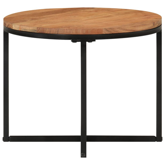 Tavolino Salotto 45x45x35cm in Legno Massello di Acacia e Ferro | homemem39