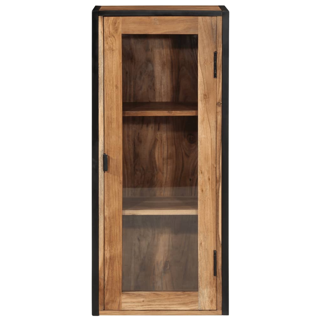 Mobile Bagno a Muro 40x30x90 cm Legno Massello Acacia e Ferro | homemem39