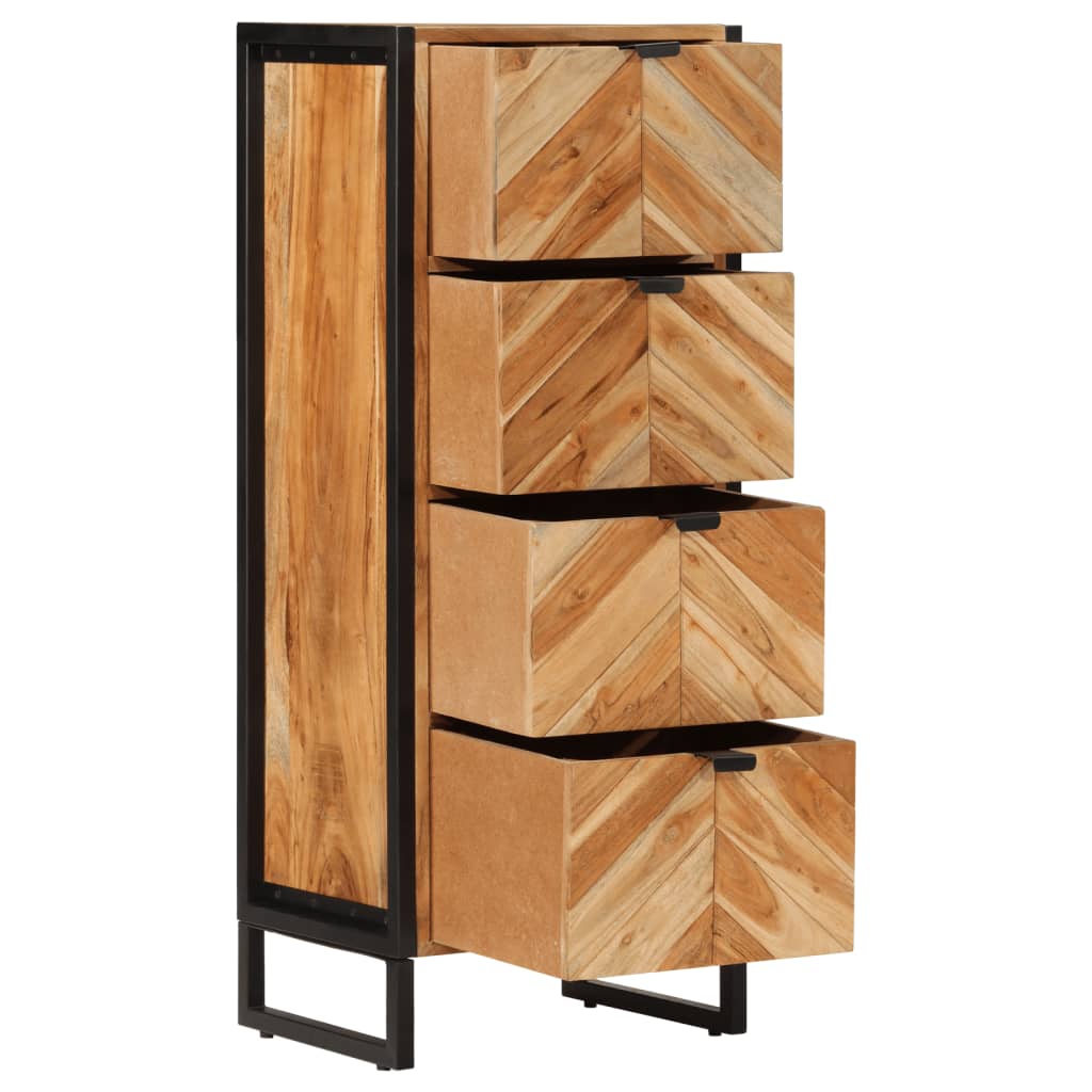 Mobile da Bagno 40x30x100 cm Legno Massello di Acacia e Ferro | homemem39
