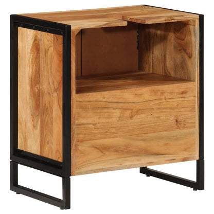 Mobile da Bagno 55x35x60 cm in Legno Massello di Acacia e Ferro | homemem39