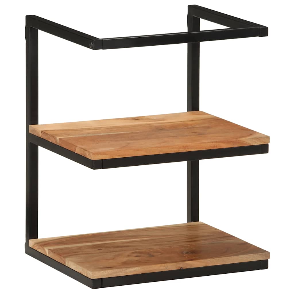 Mensola da Parete 40x30x50 cm Legno Massello di Acacia e Ferro | homemem39