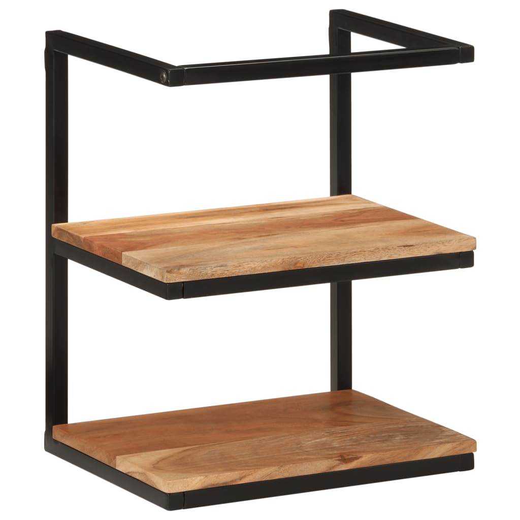 Mensola da Parete 40x30x50 cm Legno Massello di Acacia e Ferro | homemem39