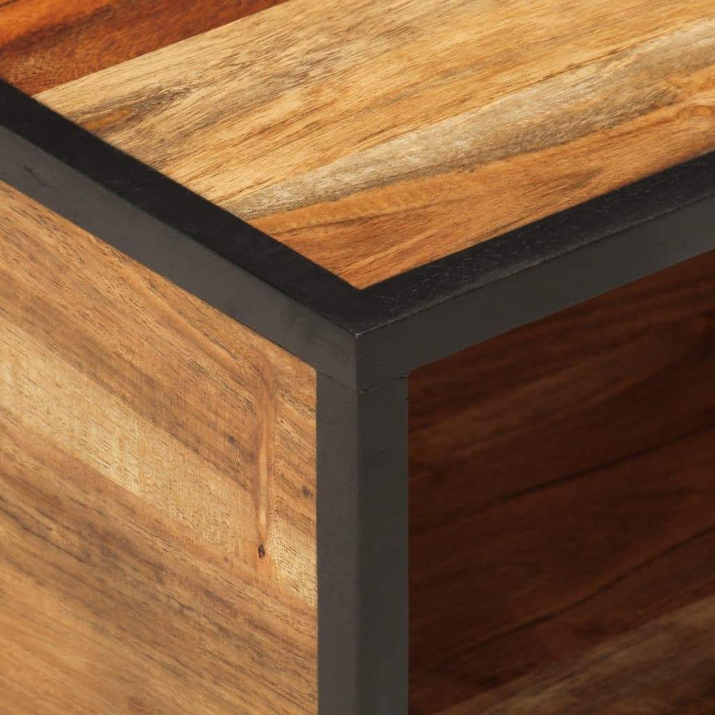 Comodino a Parete 35x35x20 cm in Legno Massello di Acacia - homemem39