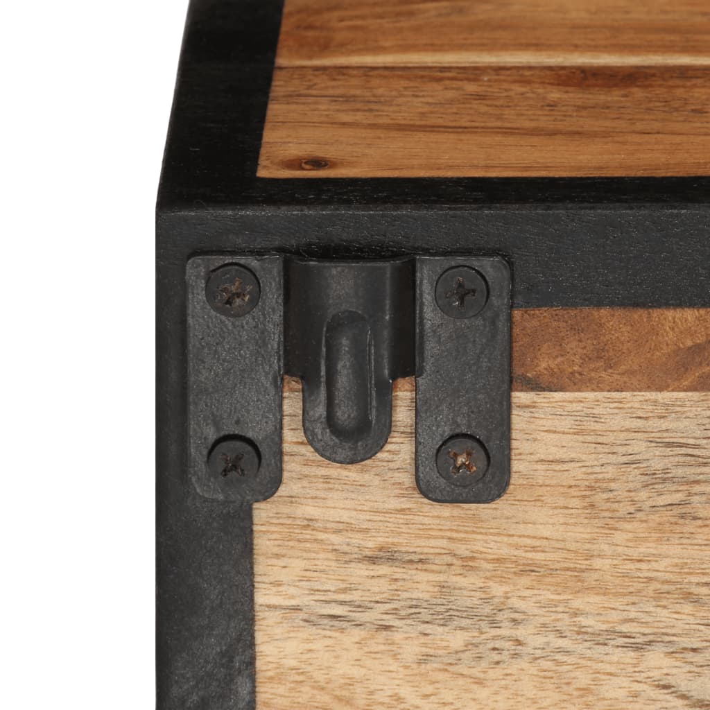 Comodino a Parete 35x35x20 cm in Legno Massello di Acacia - homemem39