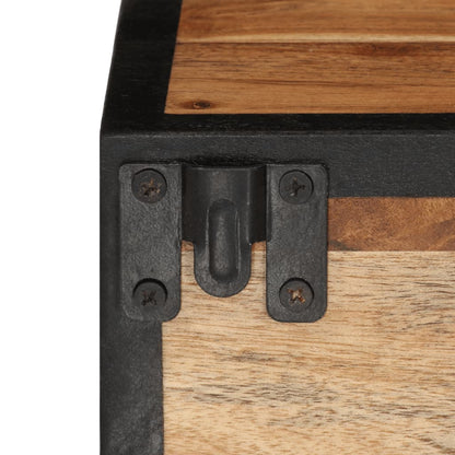 Comodino a Parete 35x35x20 cm in Legno Massello di Acacia - homemem39