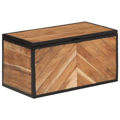 Scatola Portaoggetti 60x30x30 cm Legno Massello Acacia e Ferro - homemem39