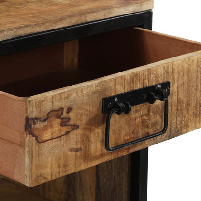 Comodino 40x35x40 cm in Legno Massello di Mango - homemem39