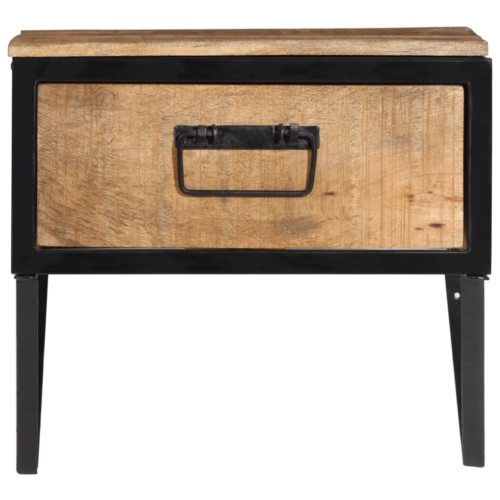 Comodino 40x35x40 cm in Legno Massello di Mango - homemem39