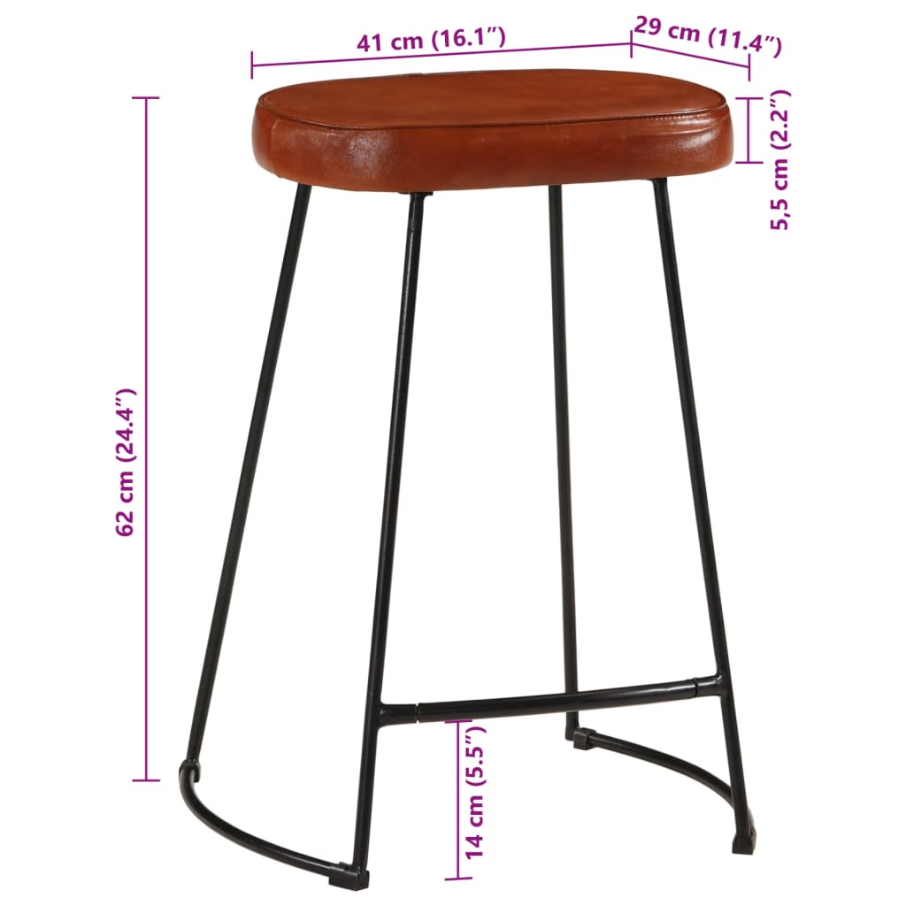 Sgabelli da Bar 2 pz Marrone Scuro 41x29x62 cm - homemem39