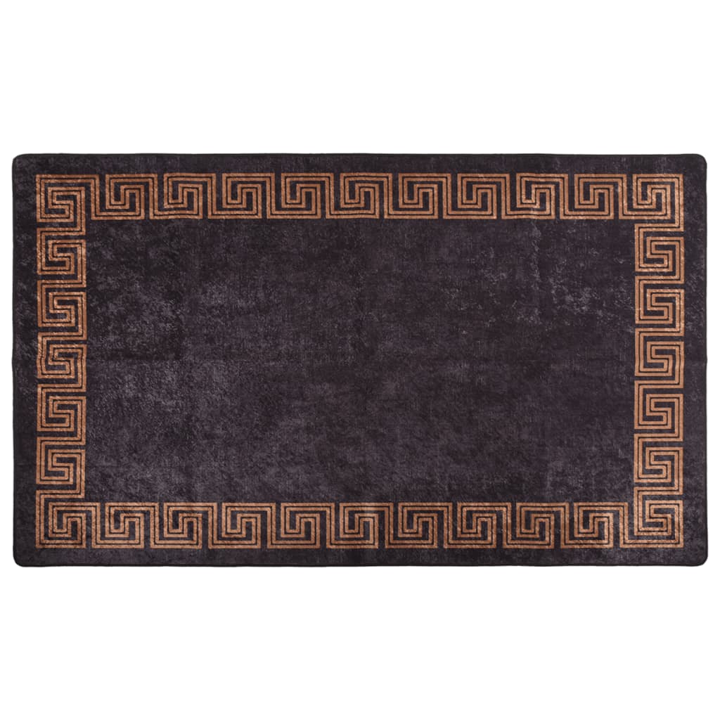 Tappeto Lavabile Nero e Oro 120x170 cm Antiscivolo - homemem39