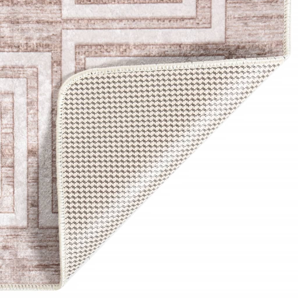 Tappeto Lavabile Beige 120x170 cm Antiscivolo - homemem39