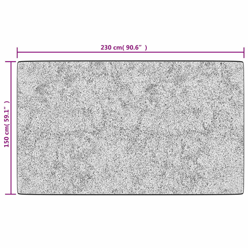 Tappeto Lavabile Grigio 150x230 cm Antiscivolo