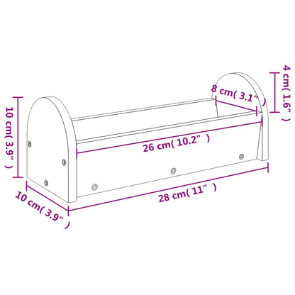 Mangiatoia per Conigli 28x10x10 cm in Legno Massello di Abete - homemem39