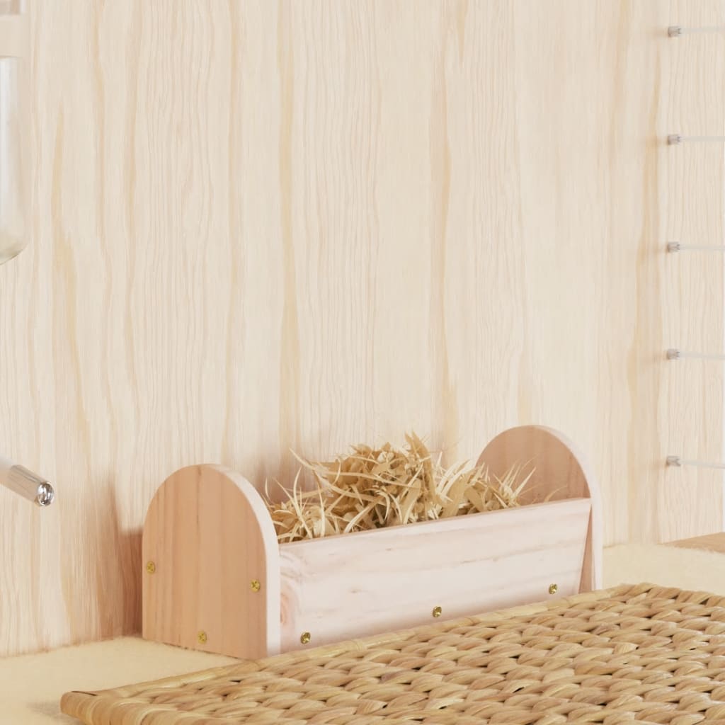 Mangiatoia per Conigli 28x10x10 cm in Legno Massello di Abete - homemem39