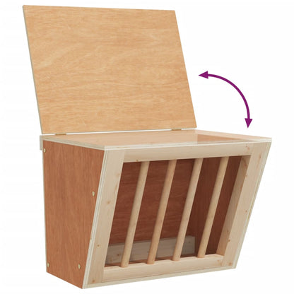 Mangiatoia per Conigli 25x18,5x20,5 cm Legno Massello di Abete - homemem39