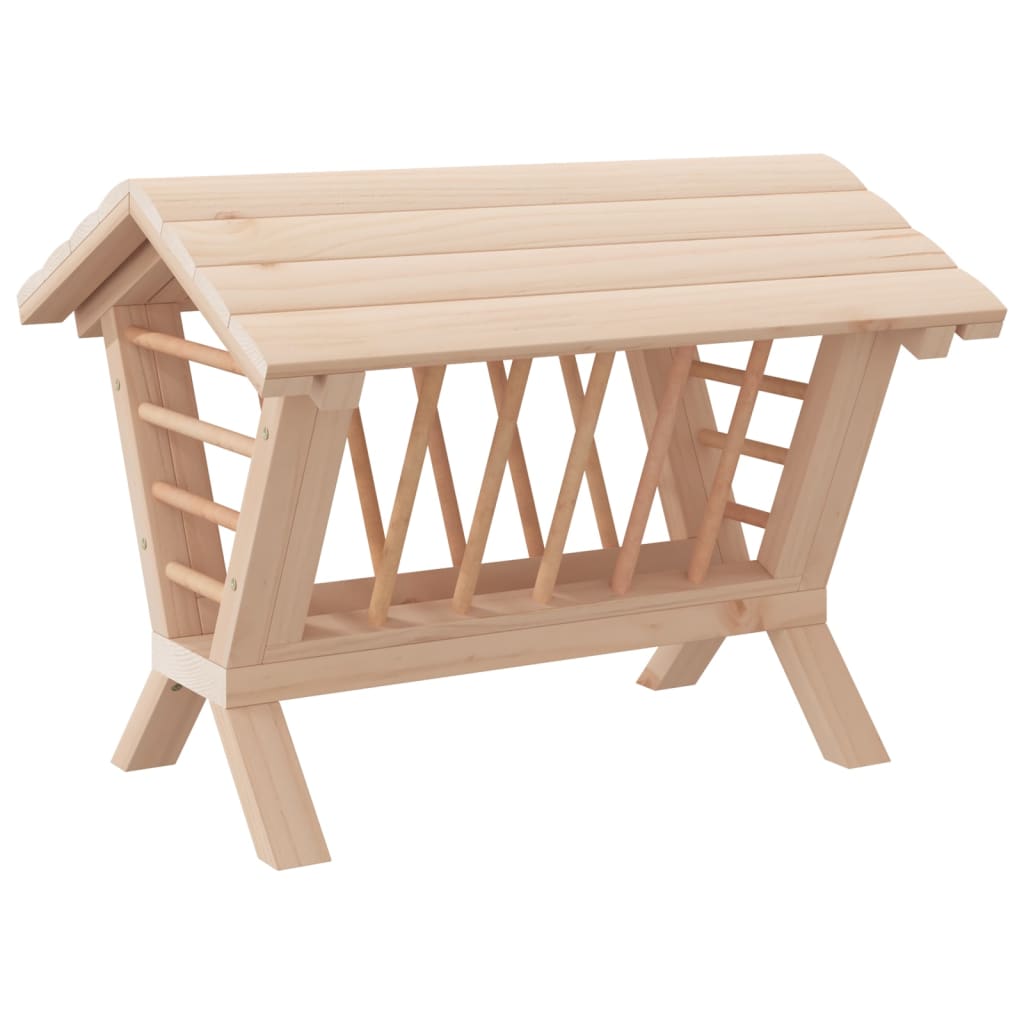 Mangiatoia per Conigli 44x33x33 cm in Legno Massello di Abete - homemem39