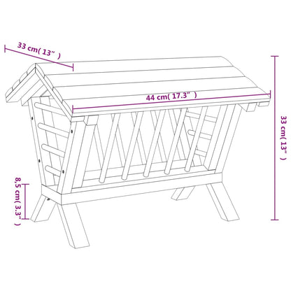 Mangiatoia per Conigli 44x33x33 cm in Legno Massello di Abete - homemem39