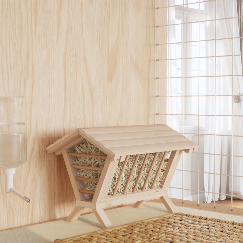 Mangiatoia per Conigli 44x33x33 cm in Legno Massello di Abete - homemem39