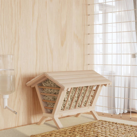Mangiatoia per Conigli 44x33x33 cm in Legno Massello di Abete - homemem39