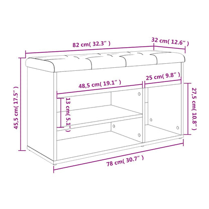 Panca Porta Scarpe Nera 82x32x45,5 cm in Legno Multistrato | homemem39