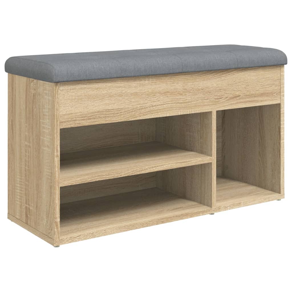 Panca Porta Scarpe Rovere Sonoma 82x32x45,5cm Legno Multistrato | homemem39