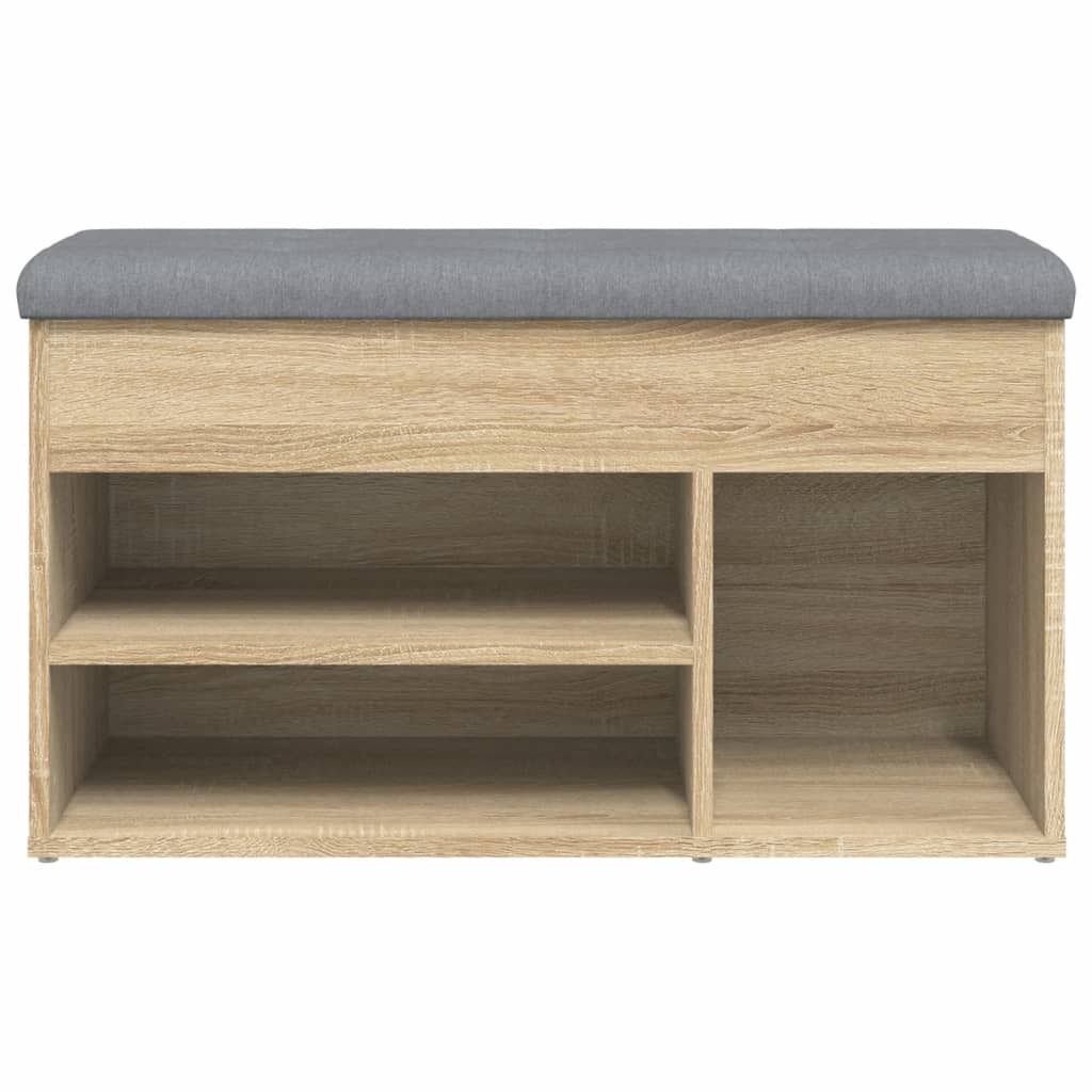 Panca Porta Scarpe Rovere Sonoma 82x32x45,5cm Legno Multistrato | homemem39