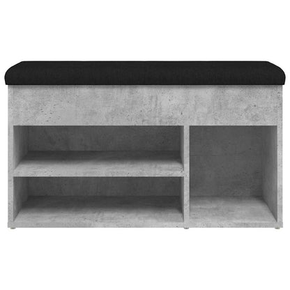 Panca per Scarpe Grigio Cemento 82x32x45,5cm Legno Multistrato | homemem39