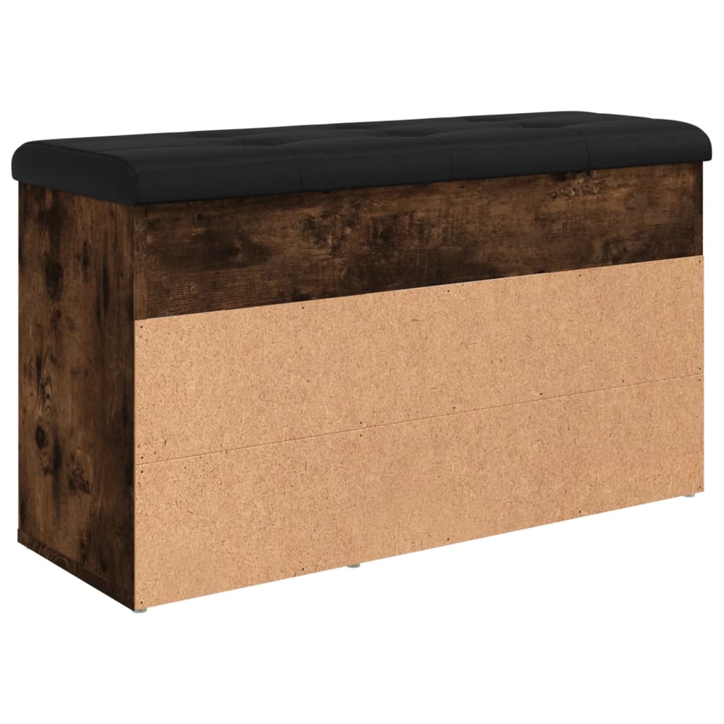 Panca Porta Scarpe Rovere Fumo 82x32x45,5 cm Legno Multistrato | homemem39