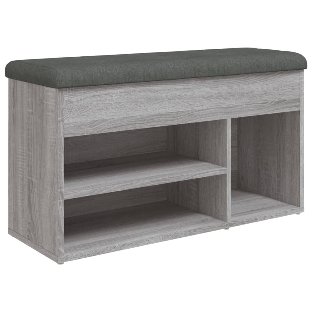 Panca Porta Scarpe Grigio Sonoma 82x32x45,5cm Legno Multistrato | homemem39